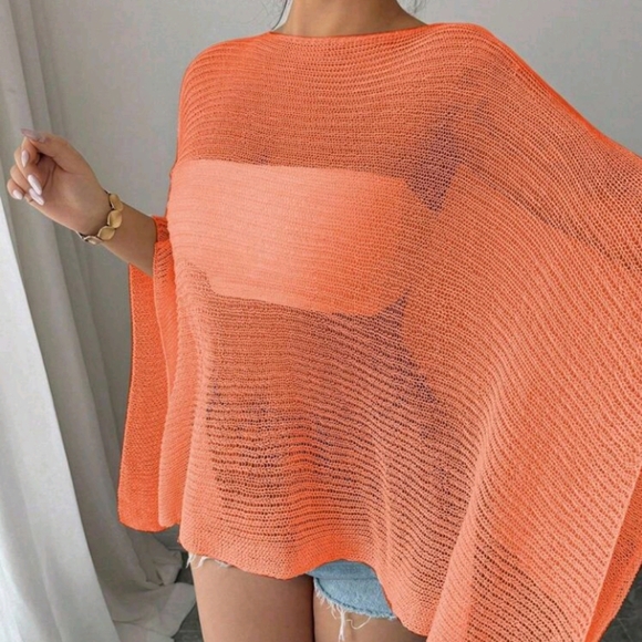 Stylish Poncho Shawl Shrug Cardigan For Women, Loose Lightweight Knit Top, Sprin - Picture 4 of 6